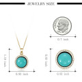 Fashion Jewelry Set Turquoise Pendant Necklace Earrings